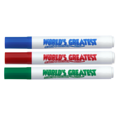 Dry Erase Marker 3 Pack (Red, Green, Blue)